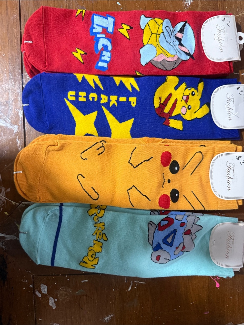 8 pair Pokemon socks